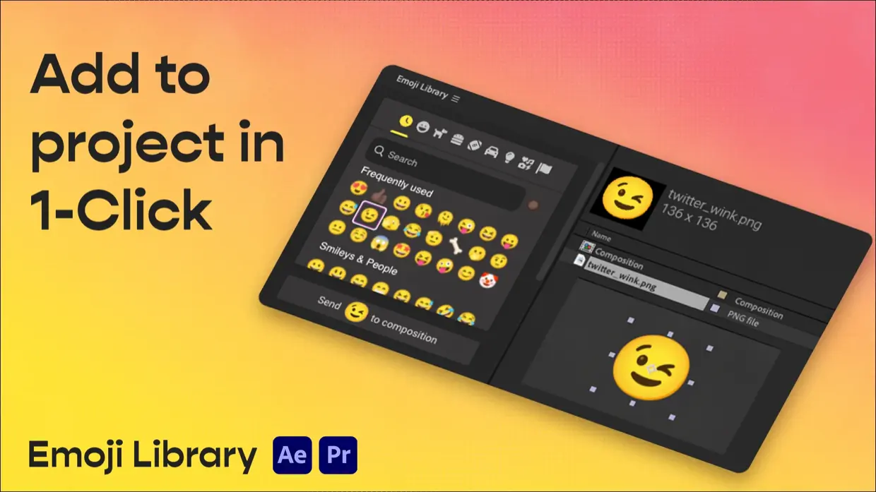 One-click emoji import into After Effects and Premiere Pro